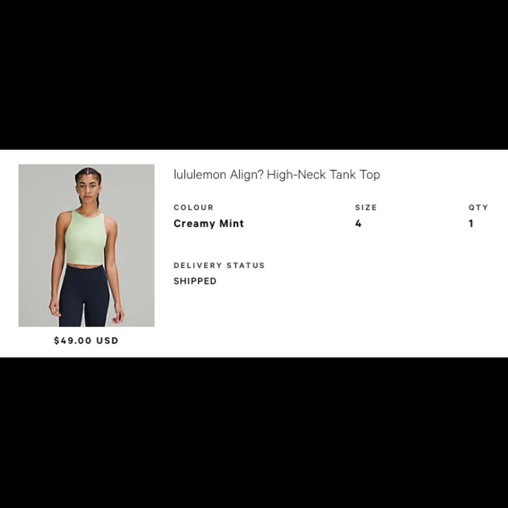 Lululemon Align High Neck Tank Top Size 4 in CREAMY MINT 💚💚🍀